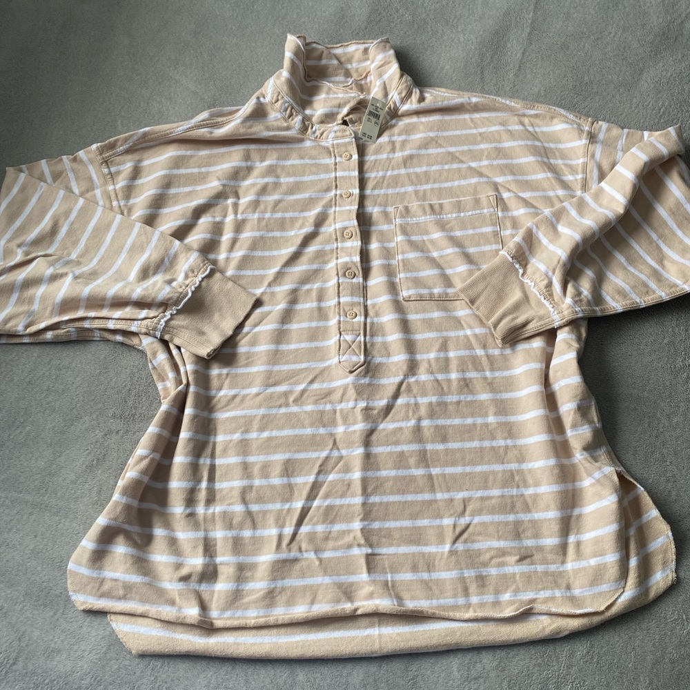 NWT Aerie stripped polo sweatshirt